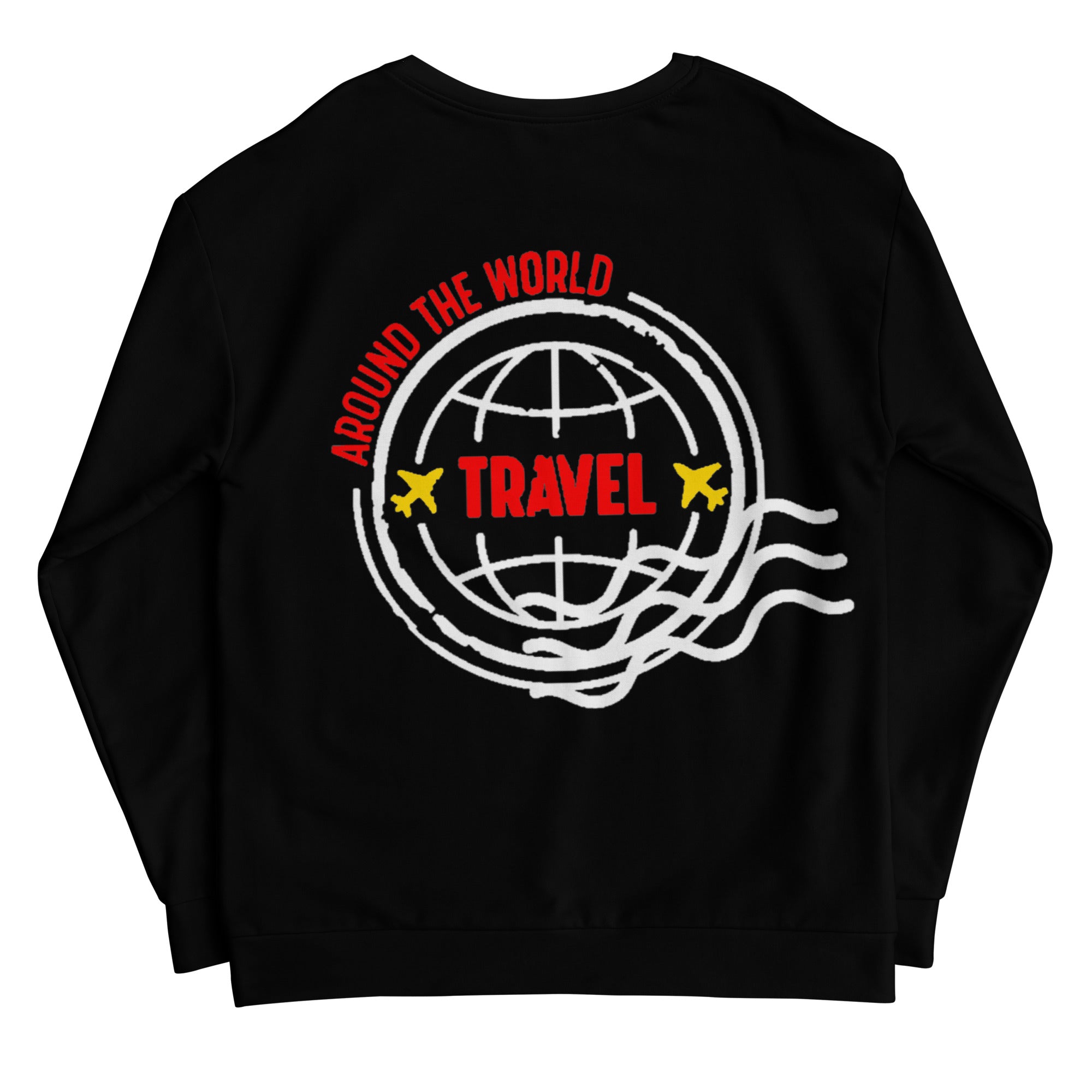 Around The World Unisex Black Sweatshirt