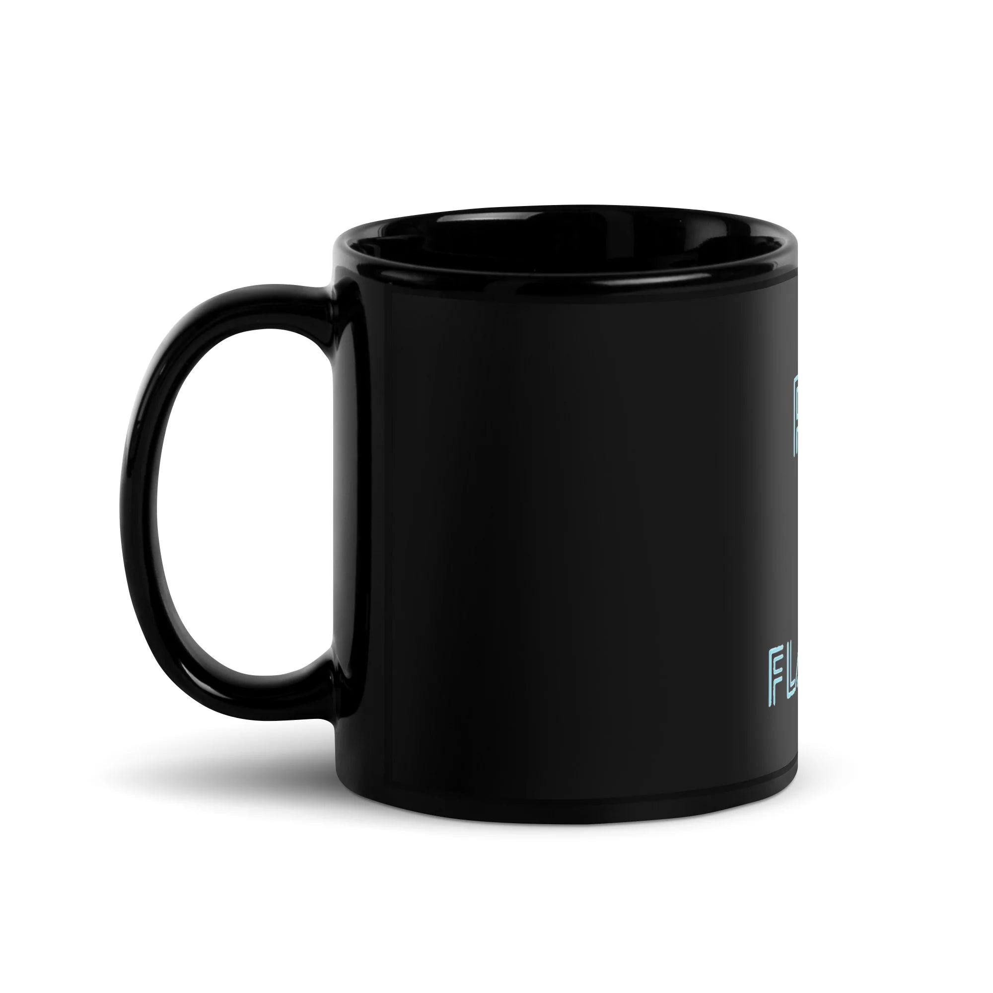 Pink Flamingo Black Glossy Mug