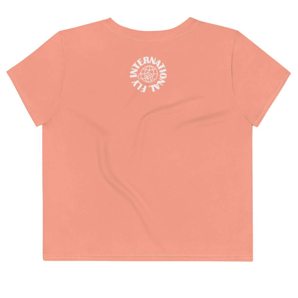 Peach / White Label Crop Tee