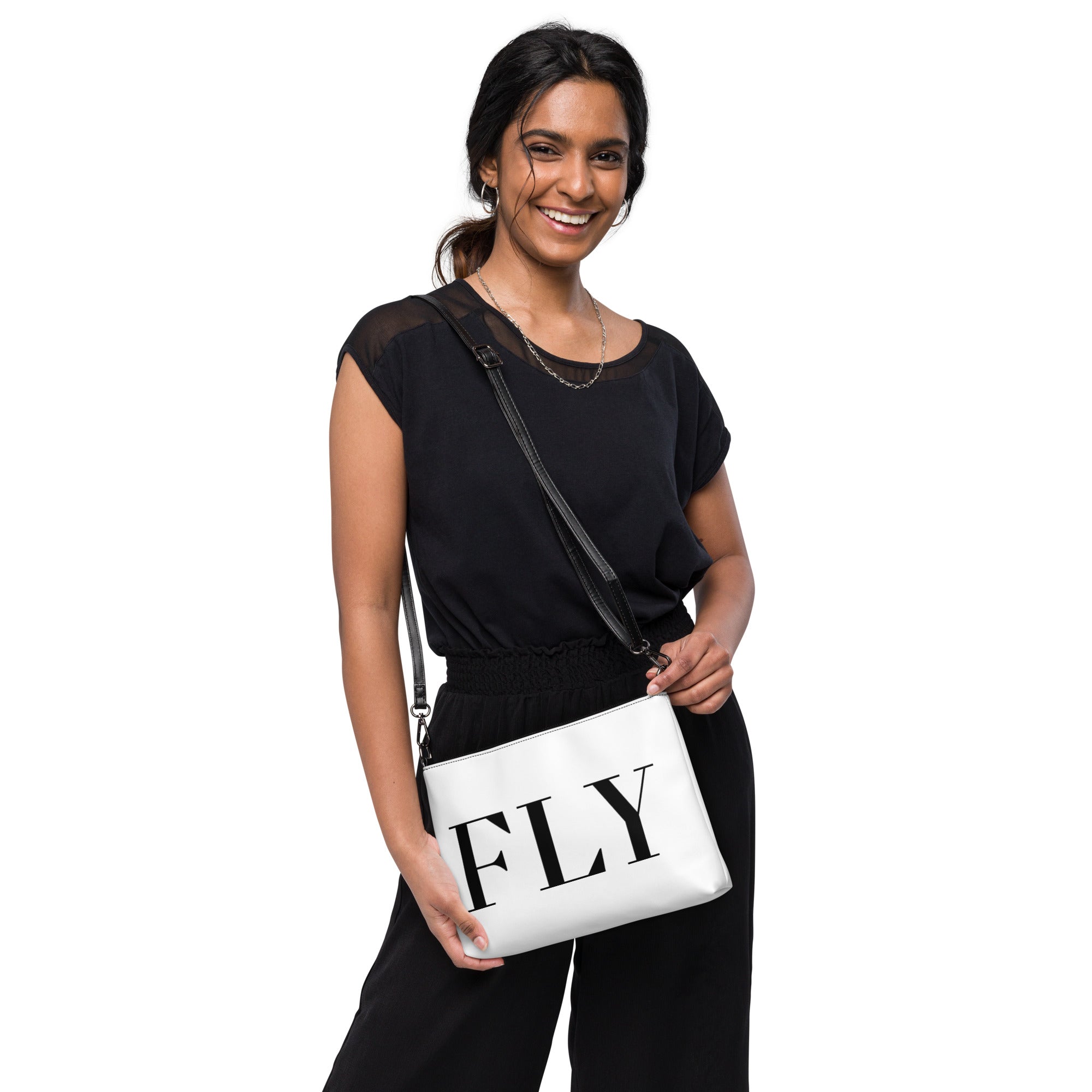 White / Black FLY INTERNATIONAL Crossbody Bag