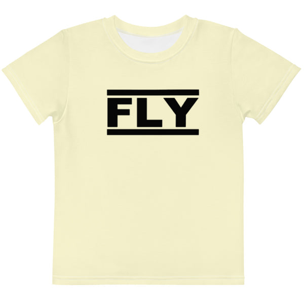 Meringue Yellow FLY Kids Crew Neck T-Shirt