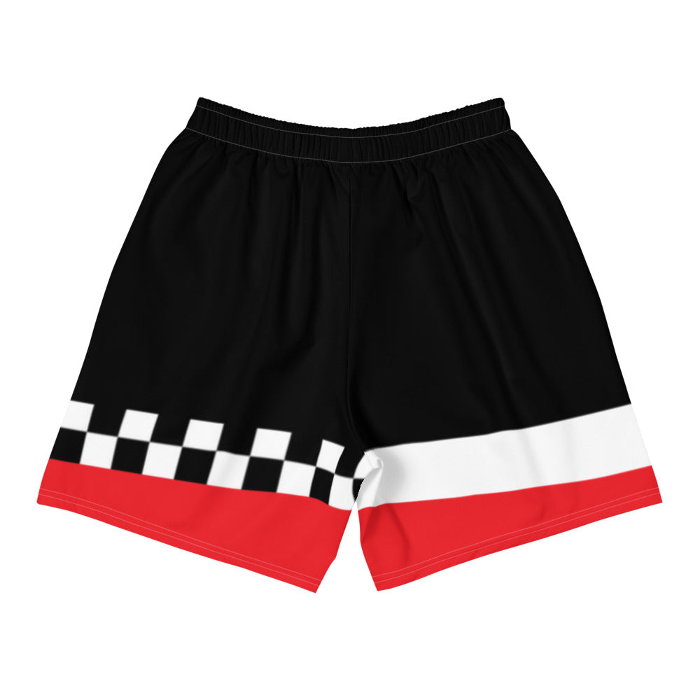 Red / Back  / Men's Athletic Long Shorts