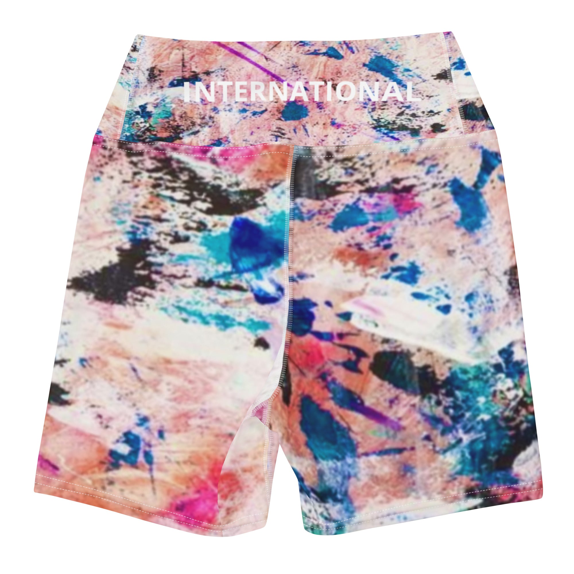 Multi Color Abstract Yoga Shorts
