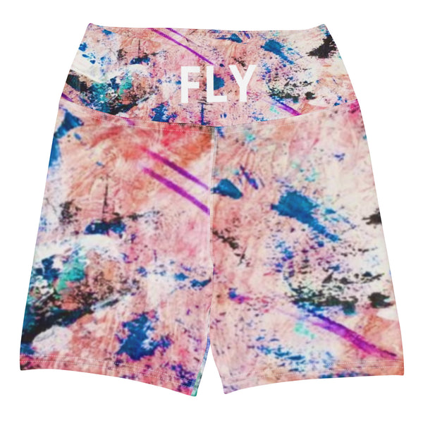 Multi Color Abstract Yoga Shorts
