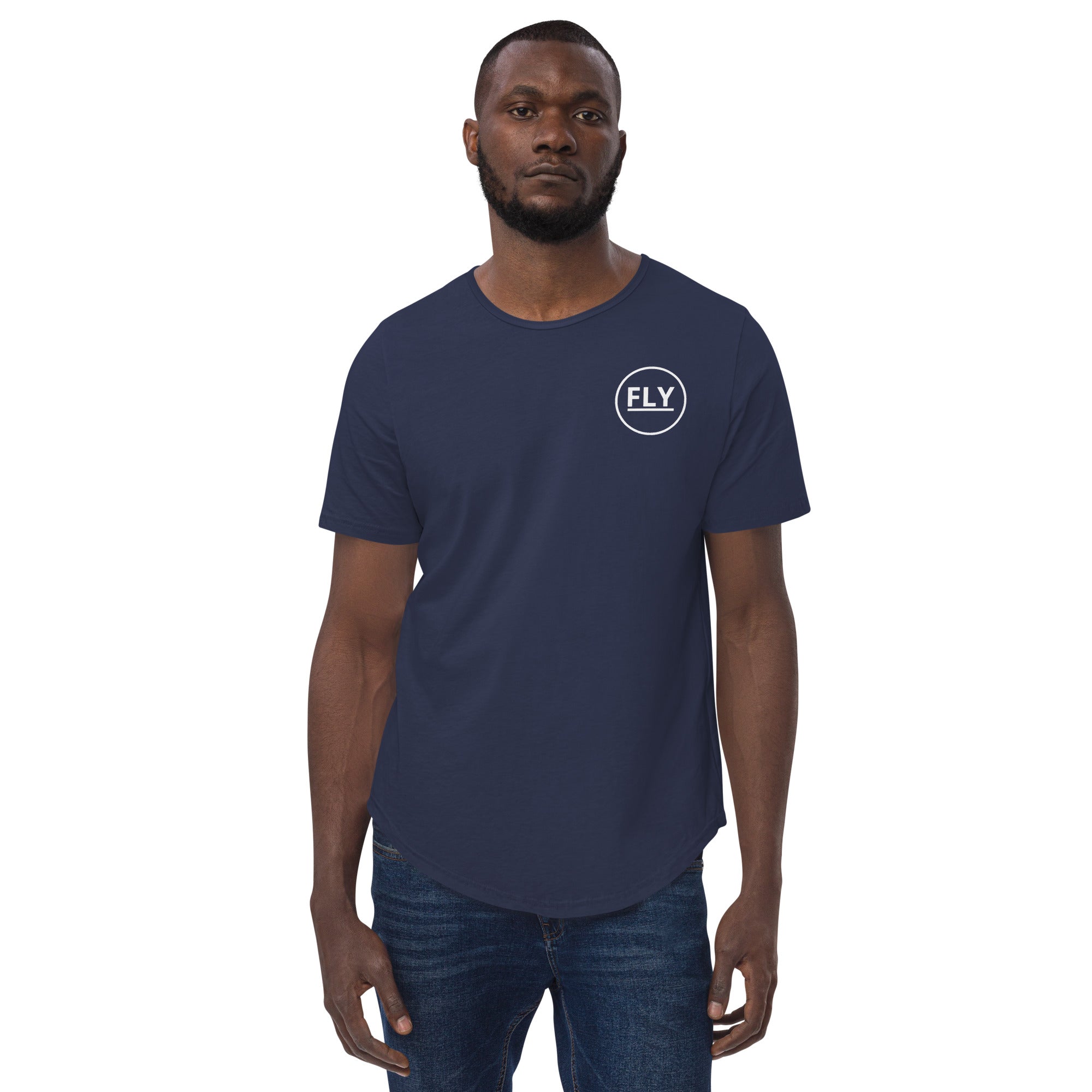 FLY Logo Men's Curved Hem T-Shirt