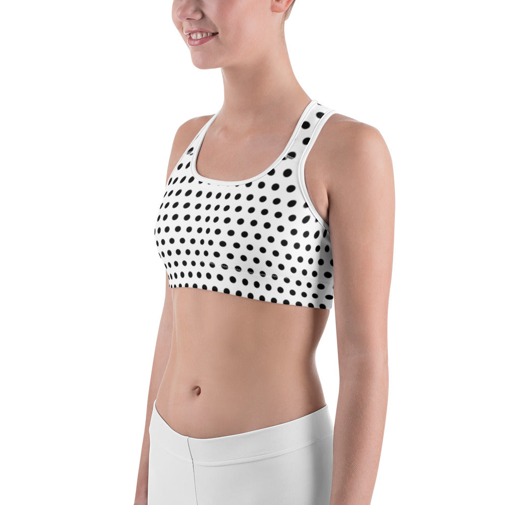 Black Polka dot Sports bra