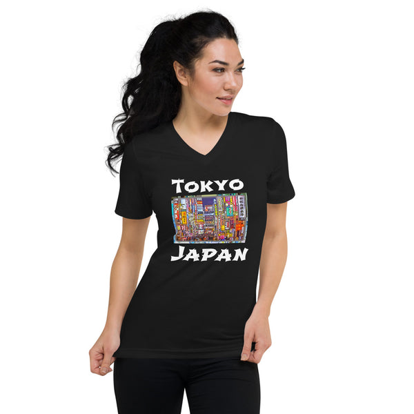 Tokyo Unisex Short Sleeve V-Neck T-Shirt