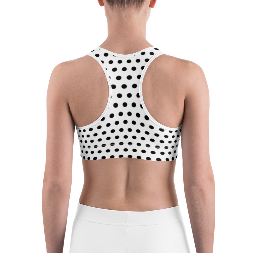 Black Polka dot Sports bra