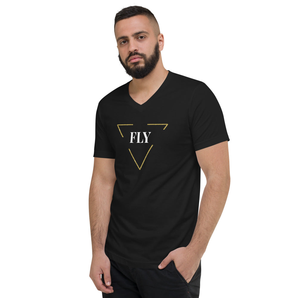 Golden FLY Unisex V-Neck T-Shirt