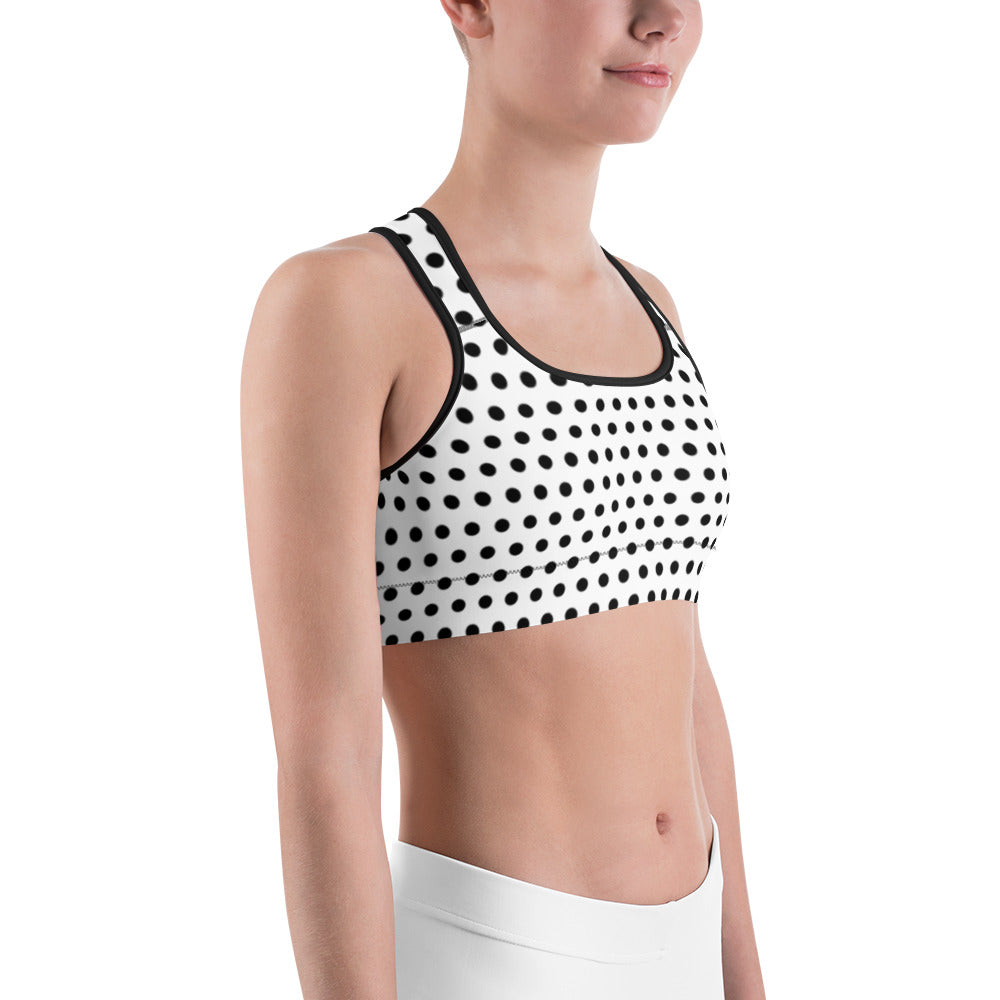 Black Polka dot Sports bra