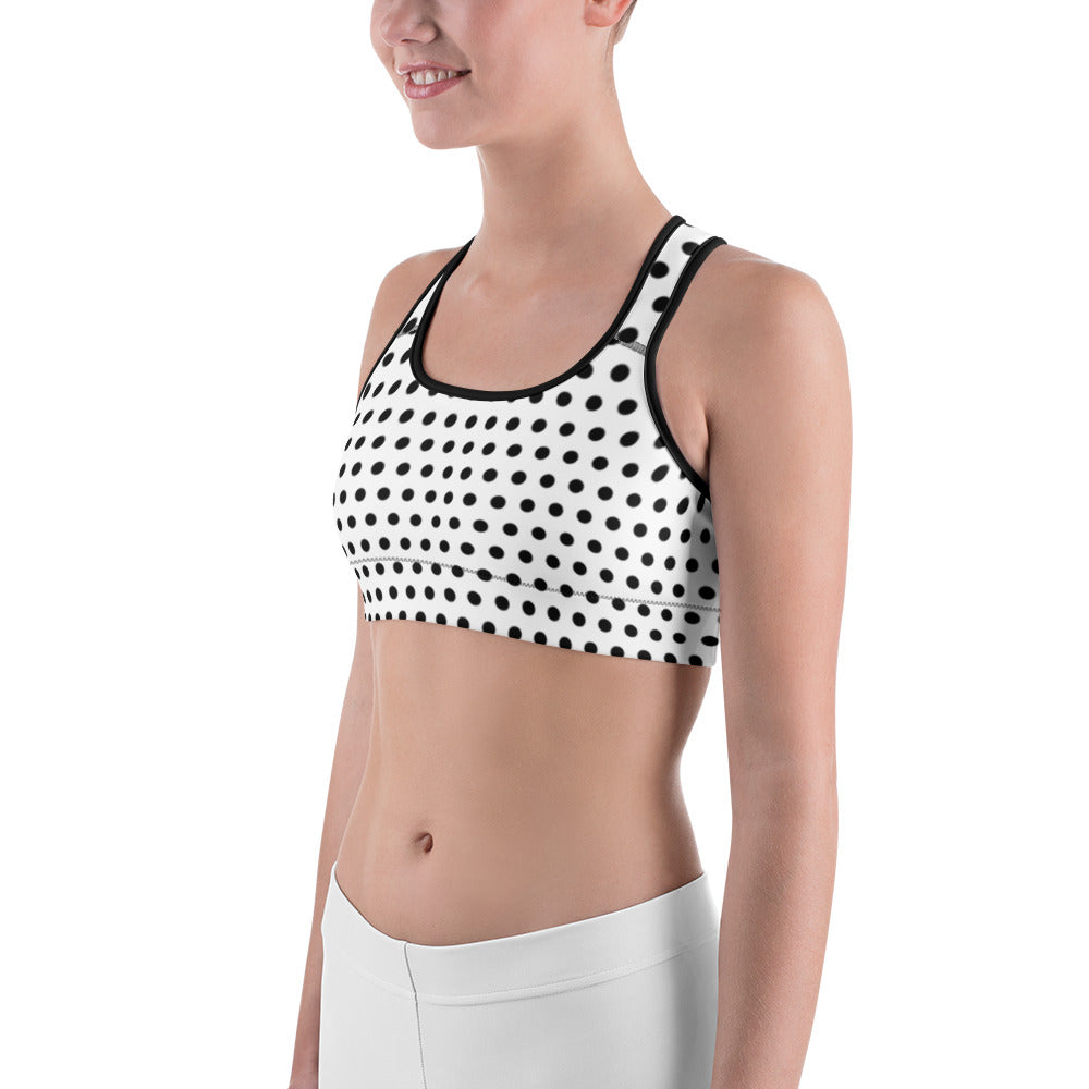 Black Polka dot Sports bra
