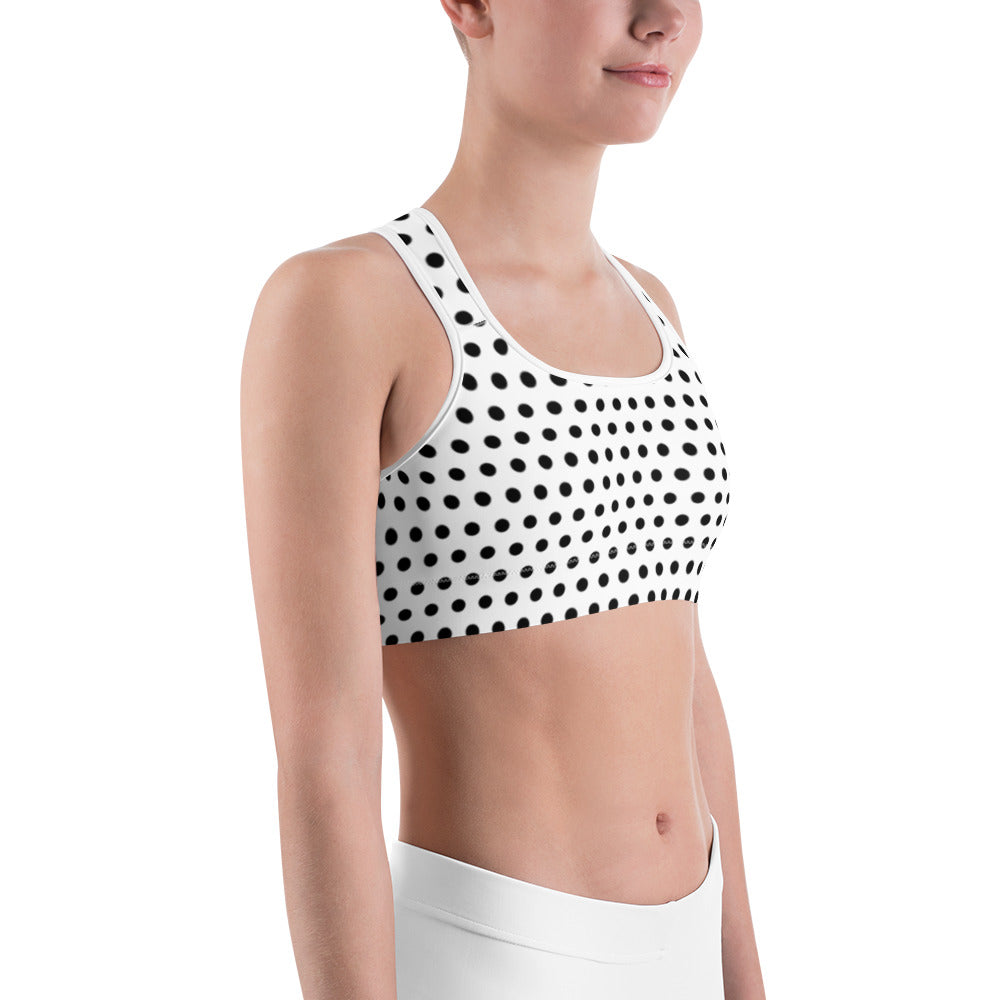 Black Polka dot Sports bra