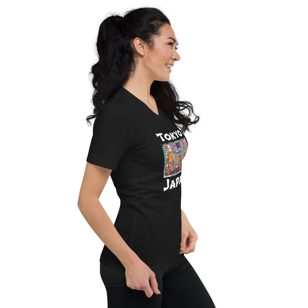Tokyo Unisex Short Sleeve V-Neck T-Shirt