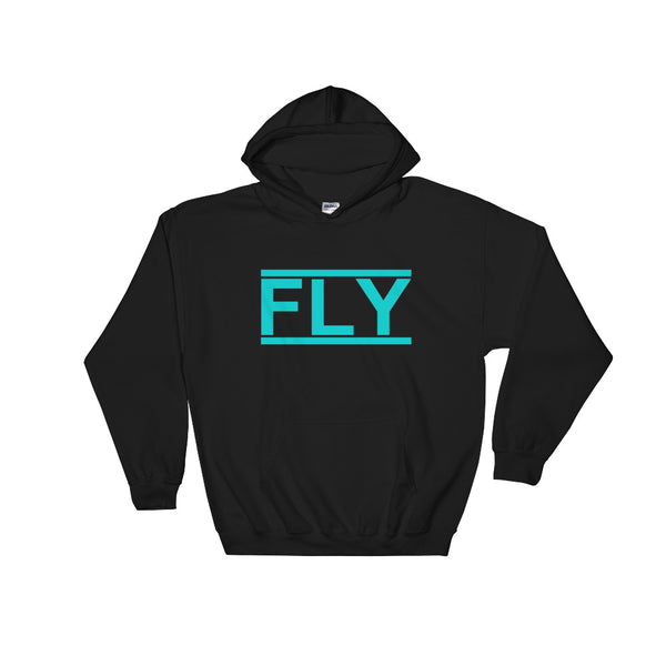 Fly International Teal and Black Hooded Sweatshirt