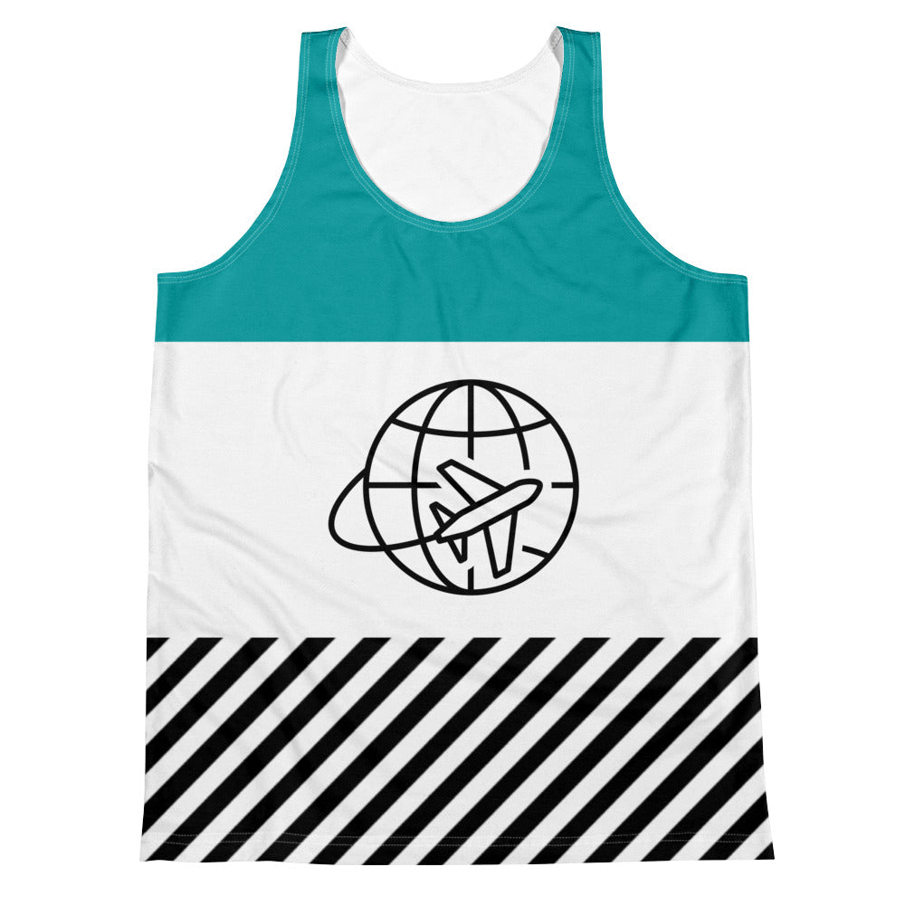 Aqua Stripes Unisex Tank Top