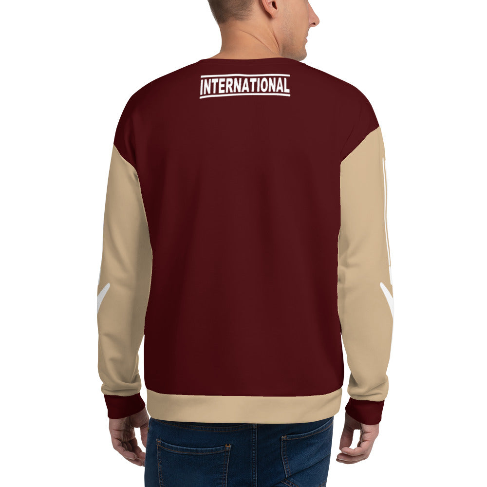 Maroon / Tan Unisex Sweatshirt