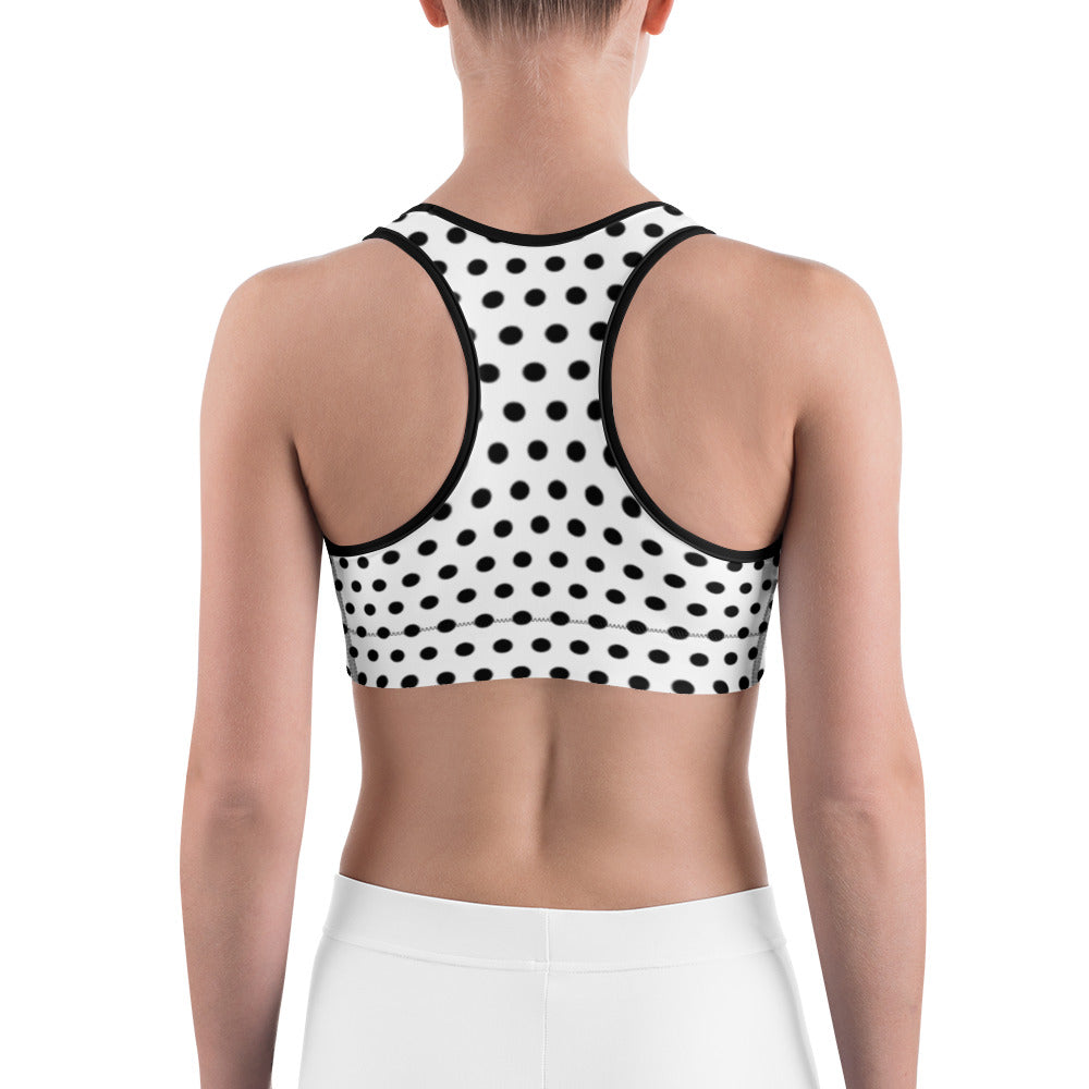 Black Polka dot Sports bra