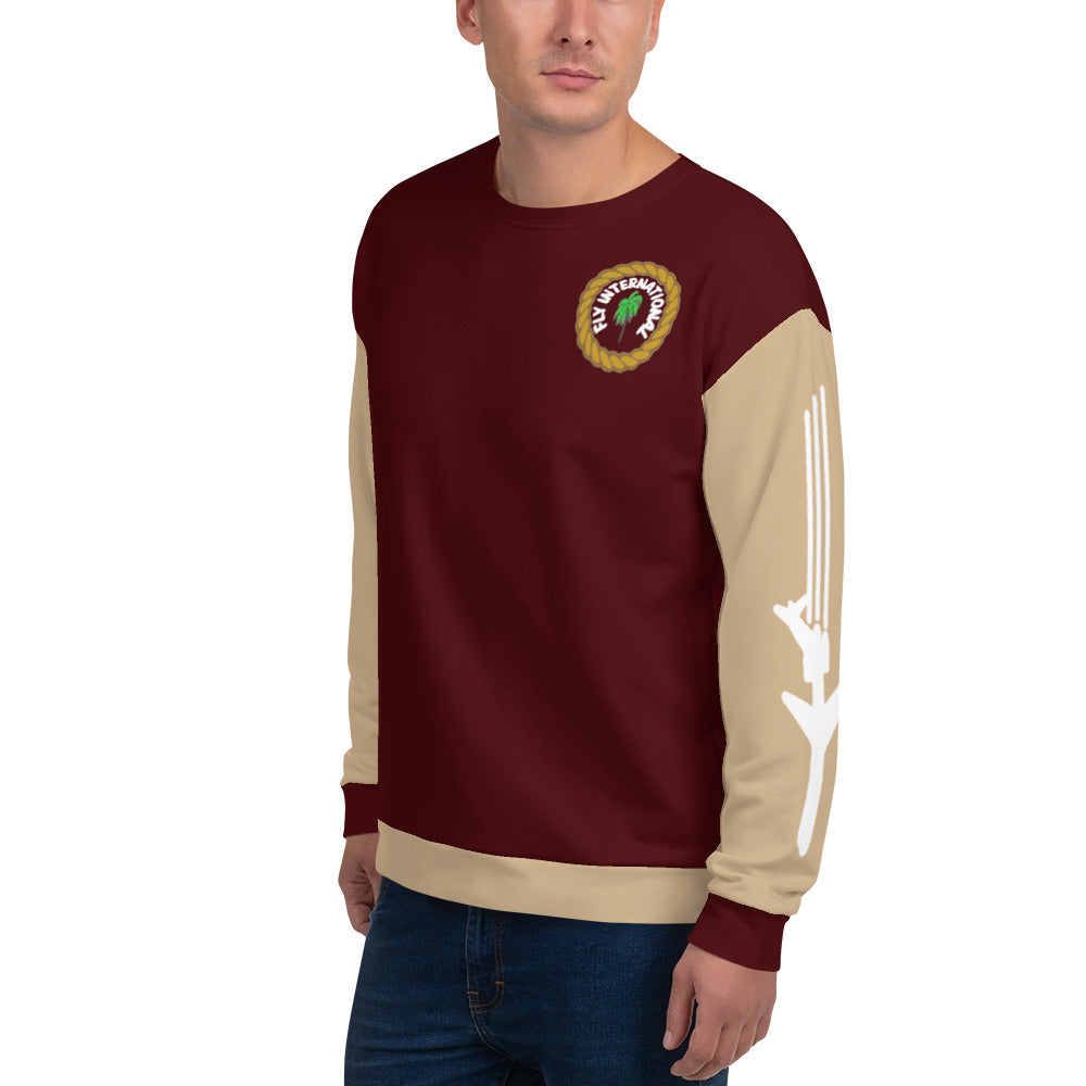Maroon / Tan Unisex Sweatshirt