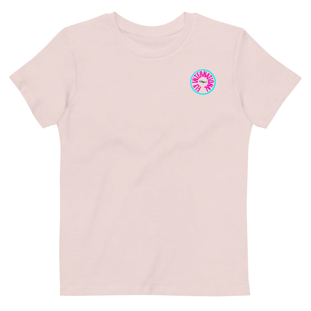 Candy Pink / White Organic Cotton Kids T-Shirt