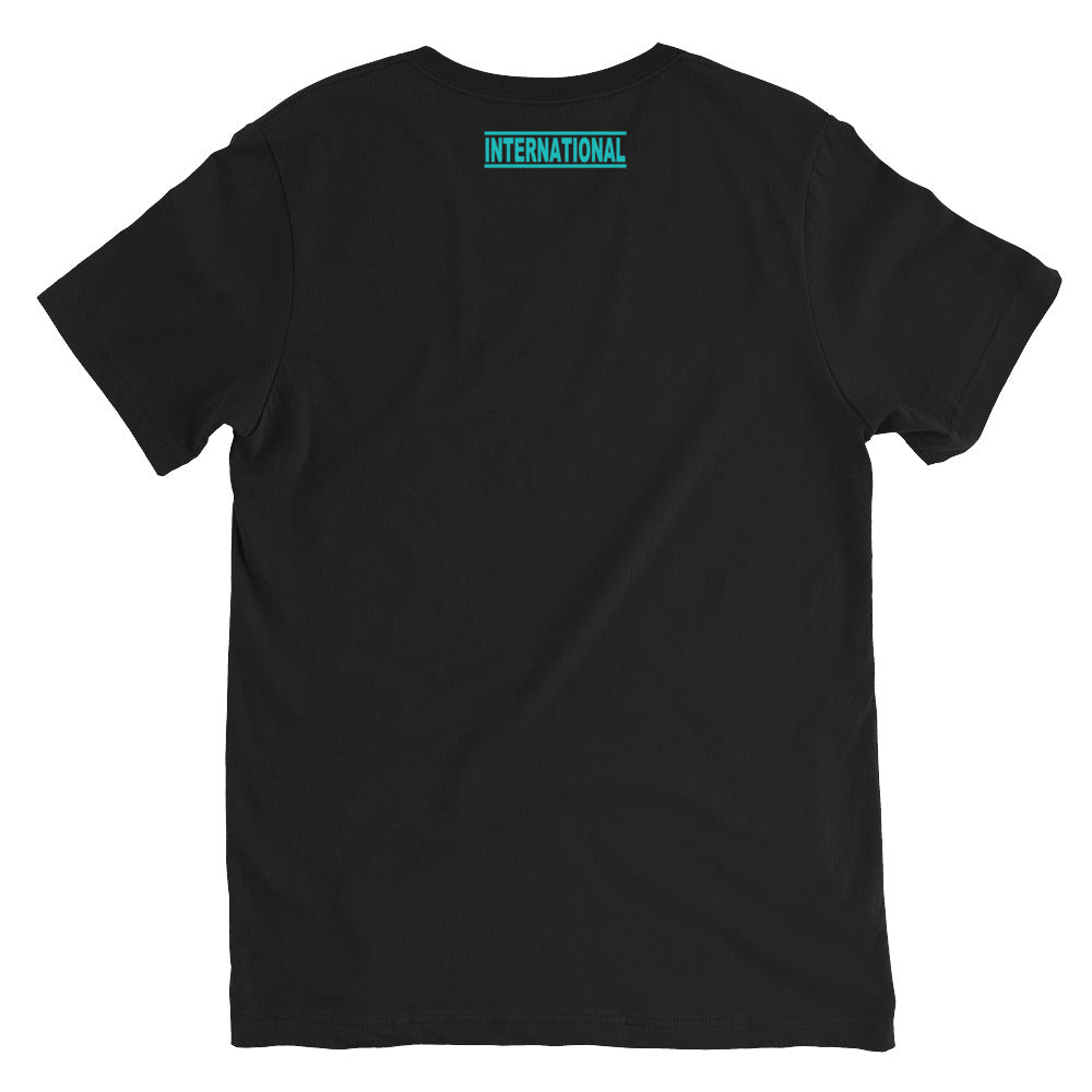 Turquoise Unisex V-Neck T-Shirt