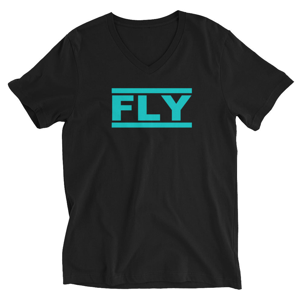 Turquoise Unisex V-Neck T-Shirt