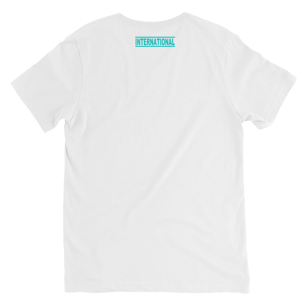 Turquoise Unisex V-Neck T-Shirt