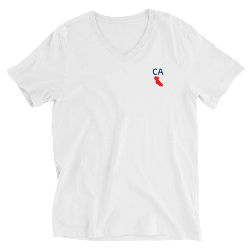California Unisex Short Sleeve V-Neck T-Shirt
