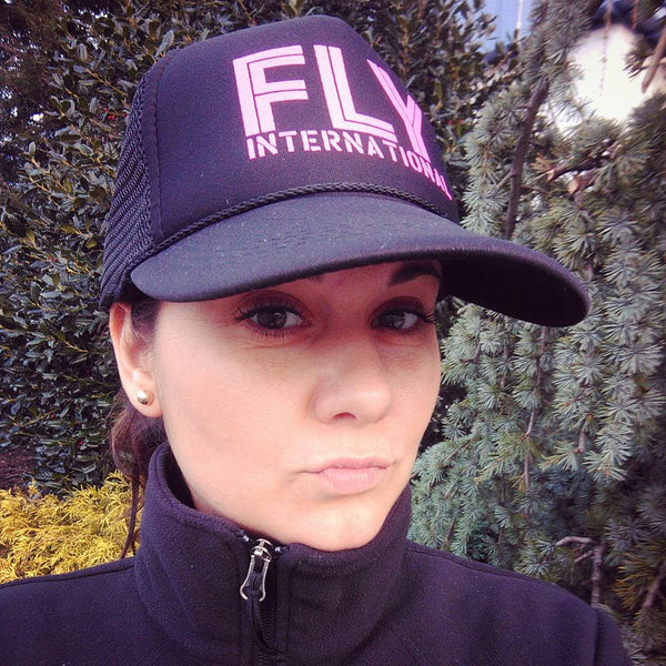 Fly International Foam Mesh Baseball Cap in Magenta / Black