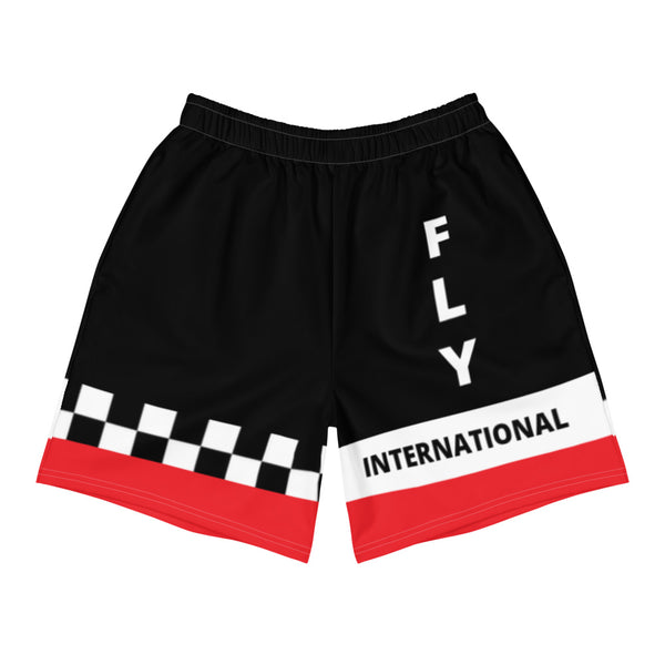 Red / Back  / Men's Athletic Long Shorts