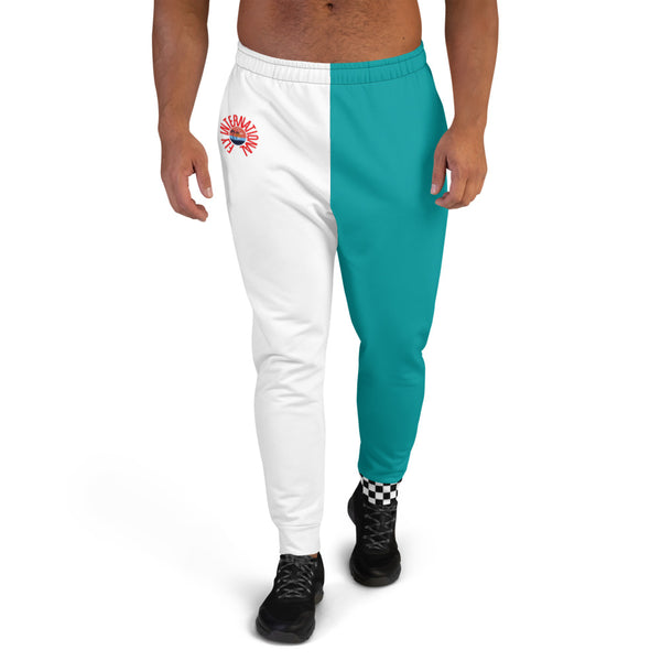 Aqua / White Men's Joggers