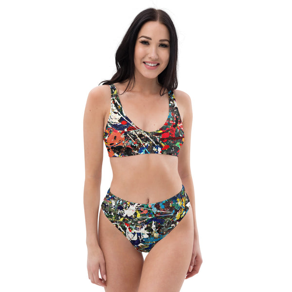 Splatter high-waisted bikini
