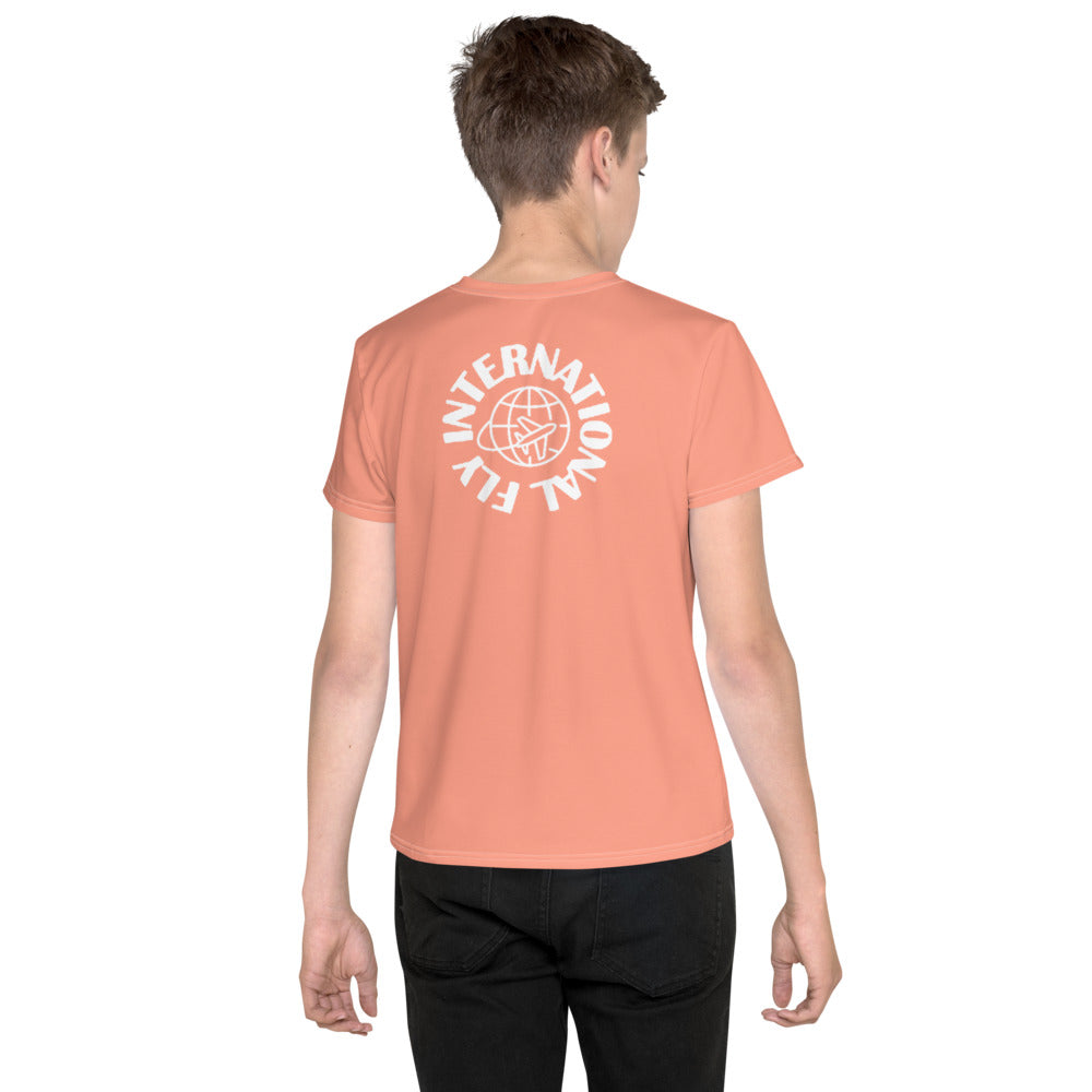 Peach / White Label Youth Crew Neck T-Shirt