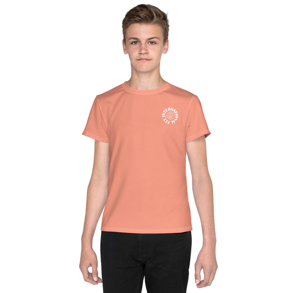 Peach / White Label Youth Crew Neck T-Shirt