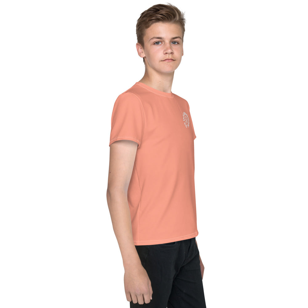 Peach / White Label Youth Crew Neck T-Shirt