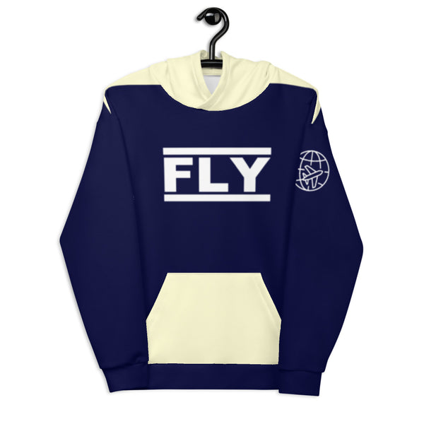 Navy Blue / Yellow Unisex Hoodie