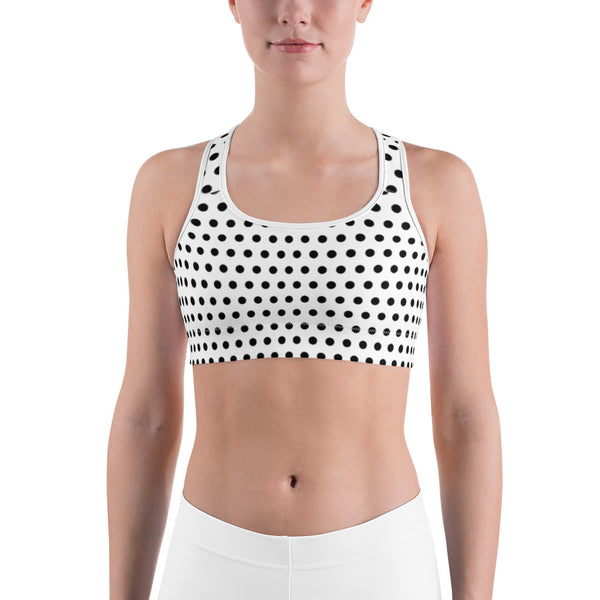 Black Polka dot Sports bra