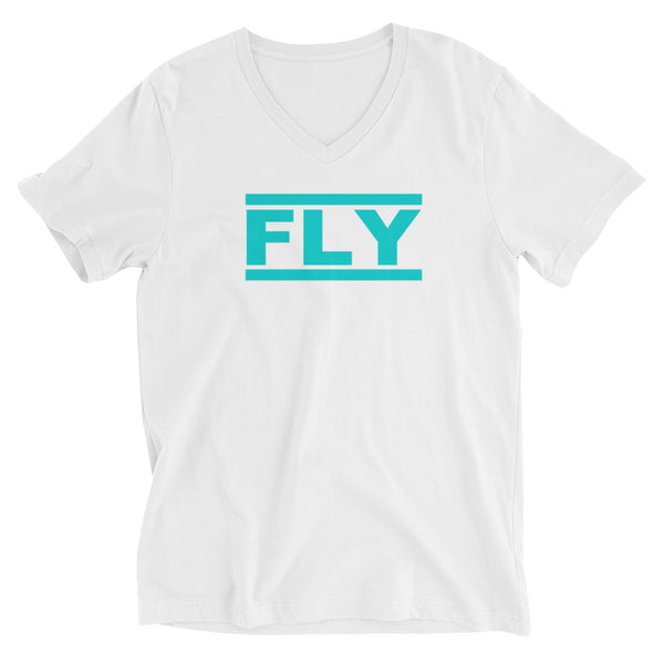 Turquoise Unisex V-Neck T-Shirt